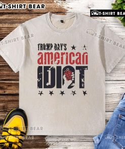 Top Trump Days American Idiot washed t-shirt featuring bold graphics and a distressed look, ideal for casual wear.