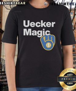 Alt Text: Top Uecker Magic Bob Uecker Ladies Tee featuring a stylish design perfect for fans of the legendary baseball announcer.