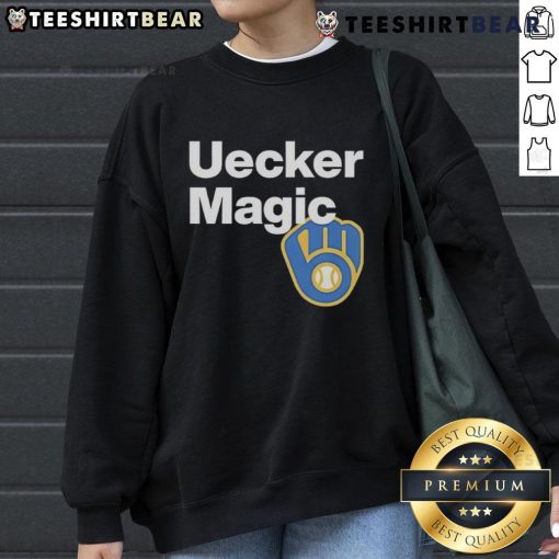 Cozy Top Uecker Magic Bob Uecker sweatshirt featuring vibrant graphics and a comfortable fit, perfect for fans.