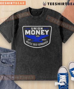 Top Union Hustle Money Hustle Sold Separately Washed T-Shirt in trendy design, perfect for casual streetwear style.