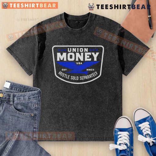 Top Union Hustle Money Hustle Sold Separately Washed T-Shirt in trendy design, perfect for casual streetwear style.