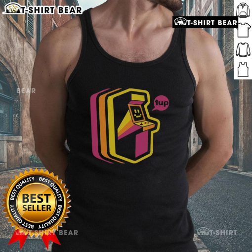 Stylish Top Vintage Arcade Stripes Tank Top featuring colorful retro stripes, perfect for casual summer outfits.