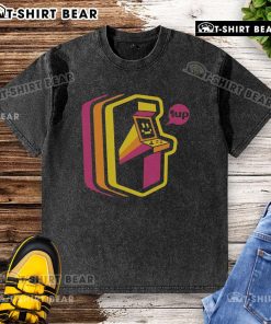 Top Vintage Arcade Stripes Washed T-Shirt in soft cotton with retro design, perfect for casual wear and vintage style lovers.