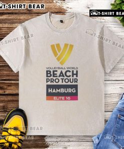 Top Volleyball World Beach Pro Tour Hamburg Elite 16 washed t-shirt featuring vibrant graphics and comfortable fit.