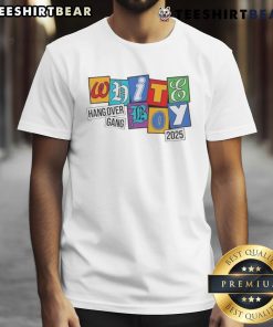 Alt Text: Top Wbshang Over Gang Shirt - White T-Shirt with Colored Letters for Boys, 2025 Fashion Trend