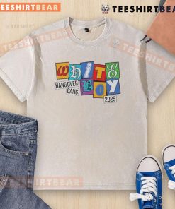Top WBS Hang Over Gang Shirt in white with colorful letters, perfect for casual wear in 2025 - stylish washed t-shirt.