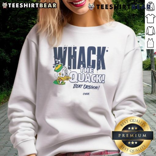 Top Whack The Quack Beat Oregon Ducks Sweatshirt featuring bold graphics and vibrant colors for fans and athletes.