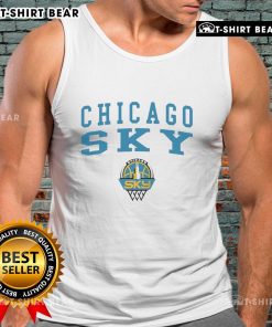 Stylish Chicago Sky girls logo tank top featuring vibrant team colors, perfect for WNBA fans and casual wear enthusiasts.