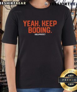 Top Yeah Keep Booing Ram Ladies Tee showcasing a stylish design perfect for fans of spirited sportswear.