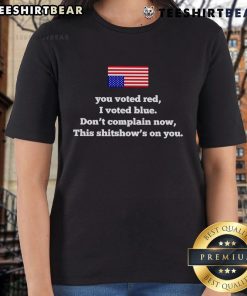 Top You Voted Red I Voted Blue Womens Tee - Bold statement shirt for expressing political views with style.