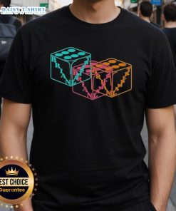 Alt Text: Premium Lambert Fiesta Brian Lambert Dice T-Shirt featuring colorful dice graphics and a stylish design for casual wear.