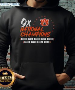 Alt Text: Auburn Tigers Football logo hoodie celebrating nine-time national champions, perfect for fans and alumni.