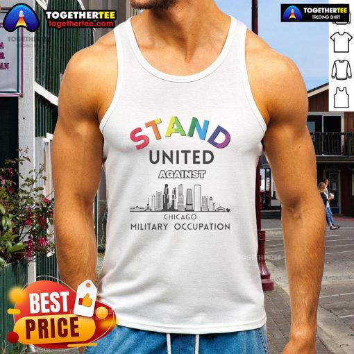 Stylish Nice Stand United Against Chicago tank top featuring bold graphics and a comfortable fit for fans and supporters.