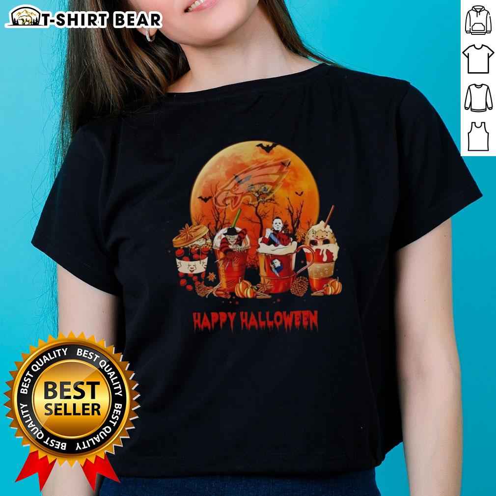 Pretty Philadelphia Eagles Happy Halloween Coffee Ladies Tee