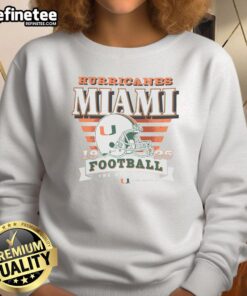 Good Miami Hurricanes Stripe Splash Sweatshirt featuring vibrant colors and logo, perfect for game day or casual wear.
