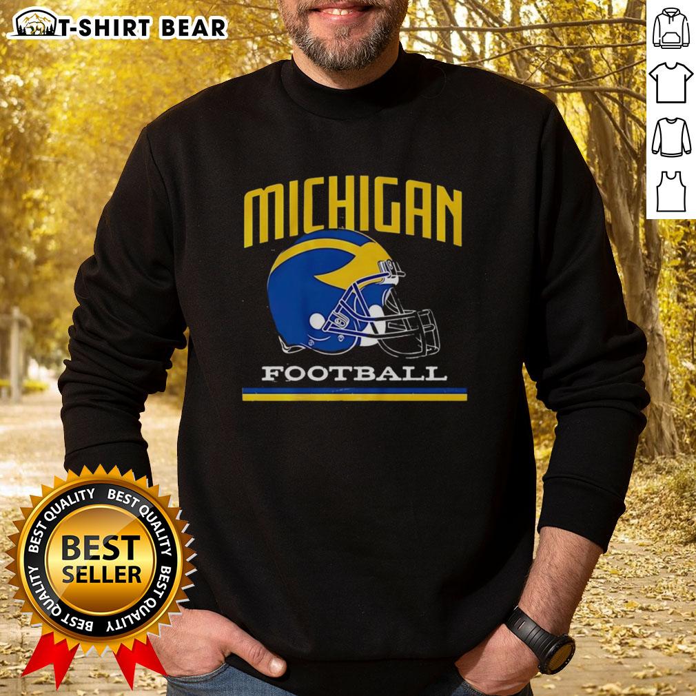 Top Michigan Wolverines Football Helmet Vintage Sweatshirt