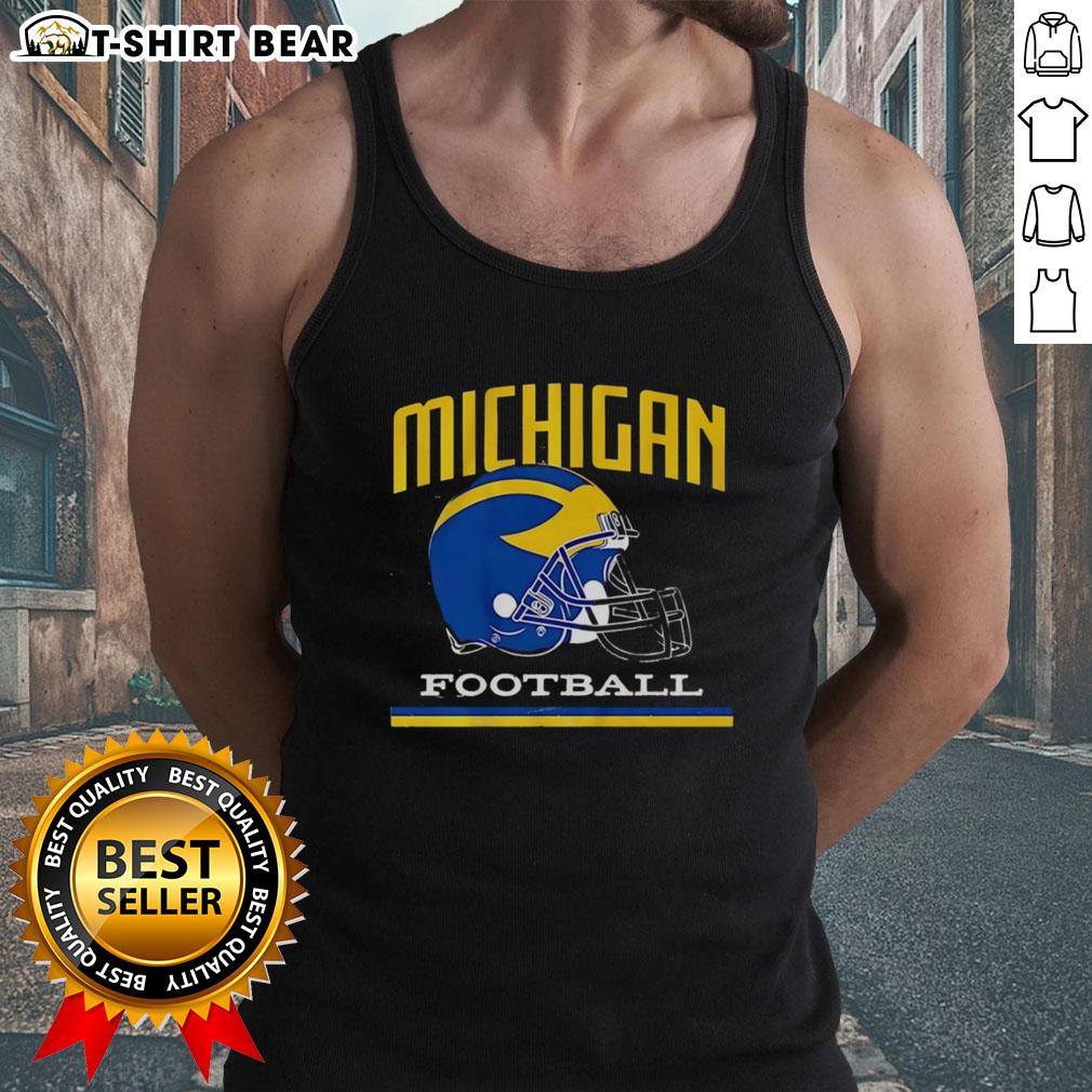 Top Michigan Wolverines Football Helmet Vintage Tank Top