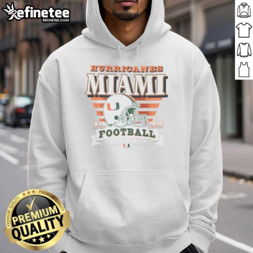 Good Miami Hurricanes Stripe Splash Hoodie featuring vibrant colors and team logo, perfect for fans and casual wear.