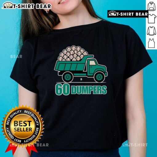Seattle Mariners Ladies Tee featuring Awesome 60 Big Dumpers design for a historic season, perfect for fans.