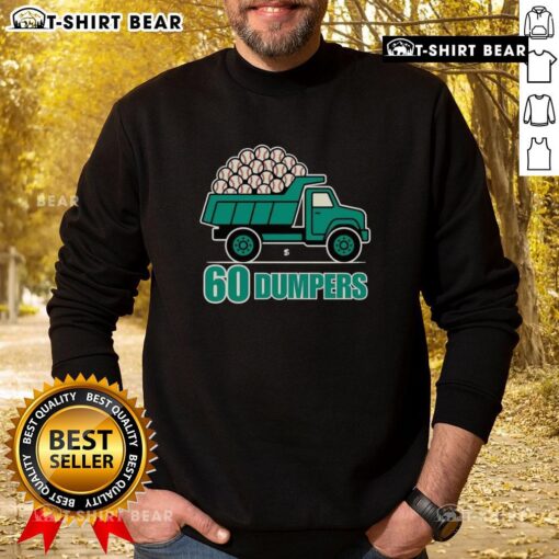 Seattle Mariners sweatshirt featuring 'Awesome 60 Big Dumpers' design, perfect for fans celebrating a historic season.