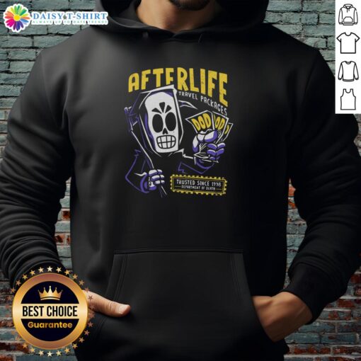 Awesome Afterlife Travel Packages hoodie, trusted since 1998, showcasing stylish design and quality for travel enthusiasts.