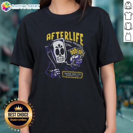 Awesome Afterlife Travel Packages Tickets Ladies Tee, trusted since 1998, featuring a stylish design and vibrant colors.