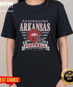 Awesome Arkansas Razorbacks Stripe Splash Ladies Tee featuring vibrant colors and stylish design for fans.
