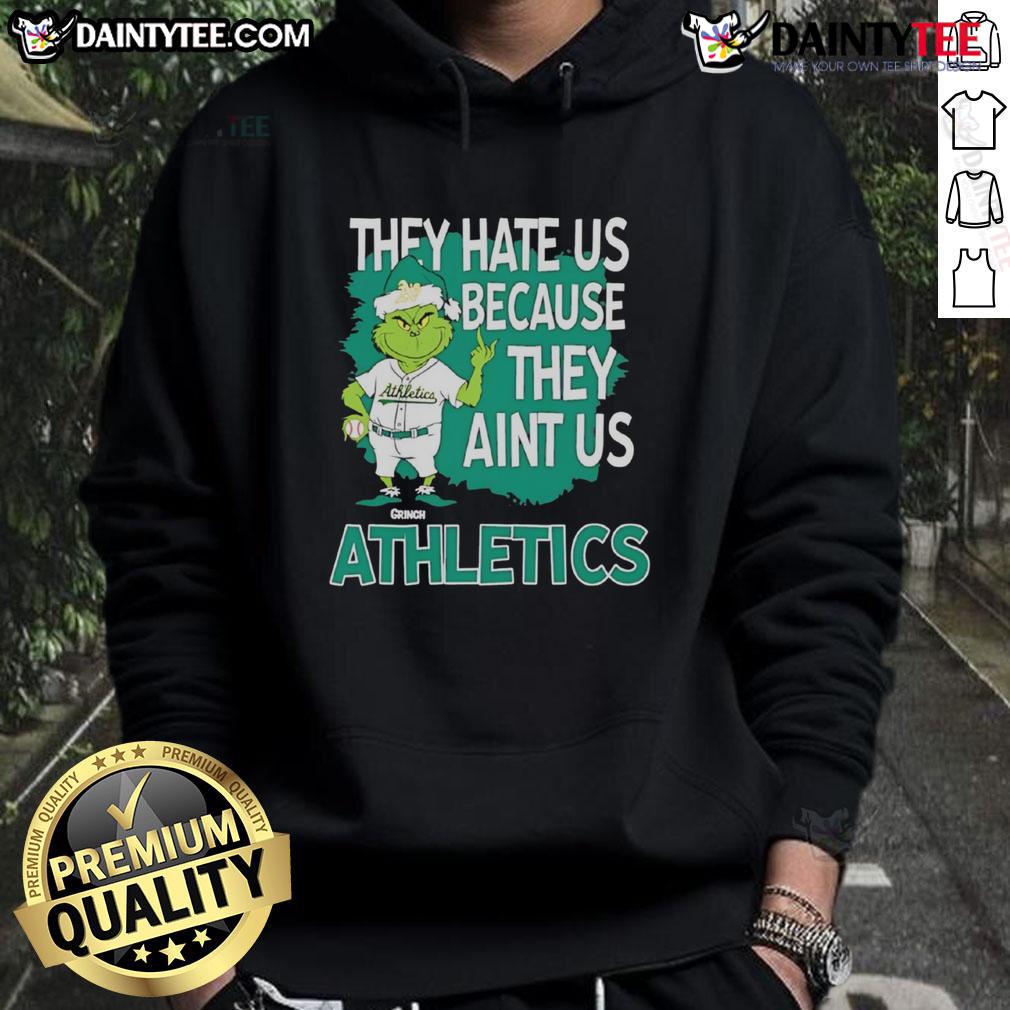 Awesome Athletics Grinch Christmas They Hate Us Ain'T Us Hoodie Awesome Athletics Grinch Christmas hoodie featuring 'They Hate Us Ain't Us' design, perfect for holiday cheer and style.