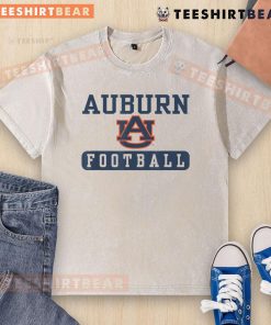 Awesome Auburn Tigers football logo on a washed t-shirt, perfect Auburn University gear for fans and players.