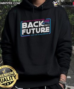 Alt Text: Awesome Back to the Future hoodie featuring a DeLorean, perfect for fans of time travel and classic movies.