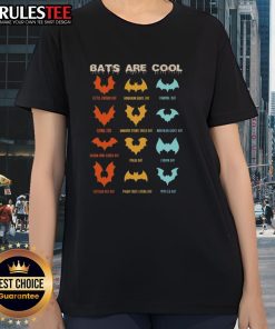 Awesome bats in various species displayed on a ladies tee, showcasing unique wings and highlighting chiropterology.