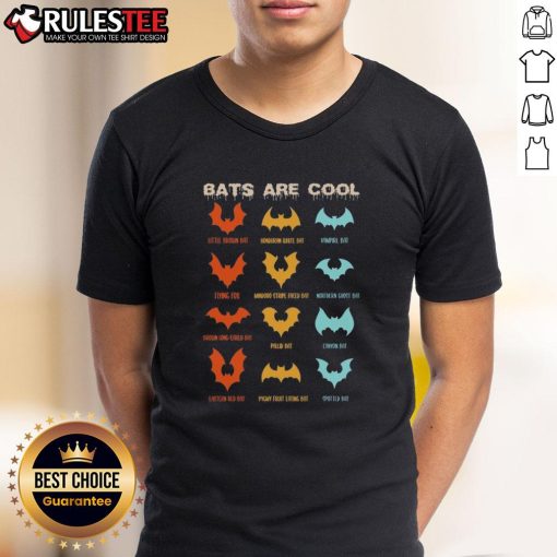 Awesome Bats T-Shirt featuring various bat species and wings, perfect for chiropterologists and bat enthusiasts.