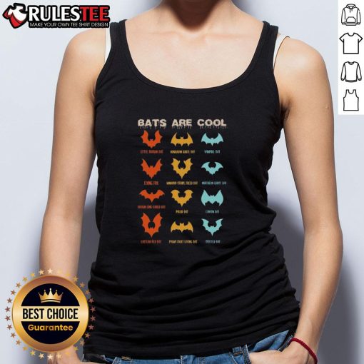 Stylish tank top featuring different kinds of bats, perfect for chiropterologists and bat enthusiasts.