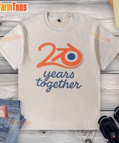 Awesome Blender logo on a washed t-shirt celebrating 20 years together in a stylish design.