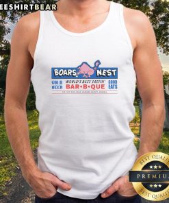 Awesome Boars Nest tank top featuring the slogan 'World's Best Tasting Bar-B-Que' in vibrant colors and stylish design.