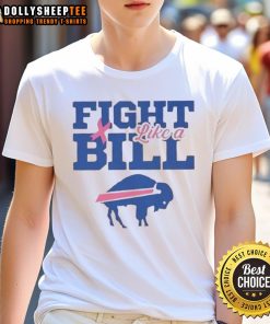 Awesome Breast Cancer Awareness Fight Like A Buffalo Bills T-Shirt featuring bold graphics and vibrant colors to support the cause.