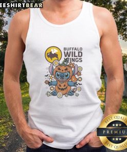 Awesome Buffalo Wild Wings Stitch pumpkin costume Halloween tank top for festive fall celebrations and spooky fun.