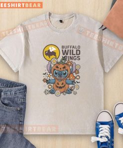 Awesome Buffalo Wild Wings stitch pumpkin costume Halloween washed t-shirt, perfect for festive fall celebrations.