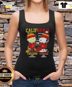 Charlie Brown tank top featuring USC Trojans for Saturdays and San Francisco 49ers for Sundays, perfect for sports fans.