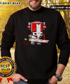 Awesome Castle Crashers Red Knight sketch on a revived sweatshirt, perfect for fans of the classic video game.
