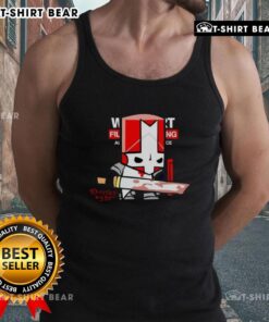 Awesome Castle Crashers Red Knight sketch on a revived tank top, featuring vibrant colors and dynamic design.