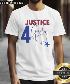 Awesome Charlie Kirk Justice Forever Memorial T-Shirt featuring bold graphics and a patriotic design for supporters.
