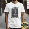 Awesome Charlie Kirk Legends Never Die Signature T-Shirt featuring a bold design and vibrant colors, perfect for fans.