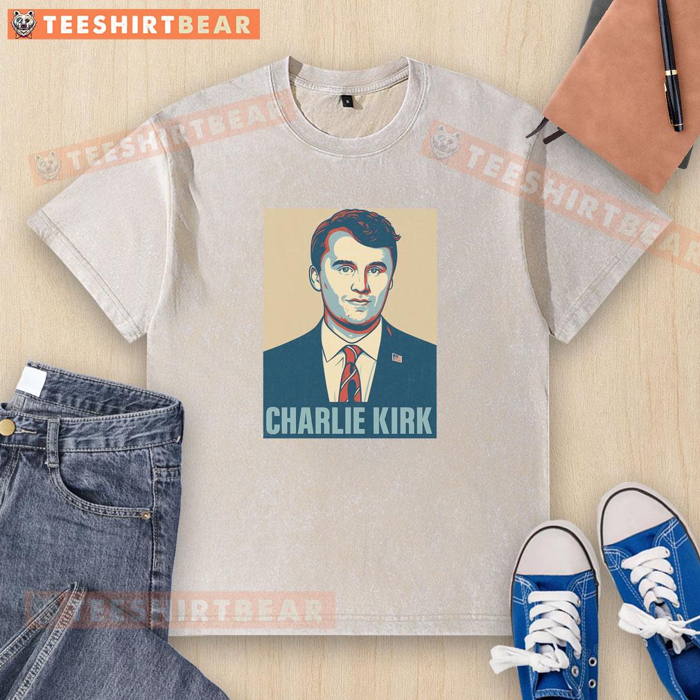 Awesome Charlie Kirk Poster Washed T Shirt Awesome Charlie Kirk poster graphic on a washed t-shirt, perfect for fans of conservative activism and stylish apparel.