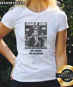 Awesome Charlie Kirk Rest In Peace RIP tribute tee for MAGA ladies featuring patriotic design and bold graphics.
