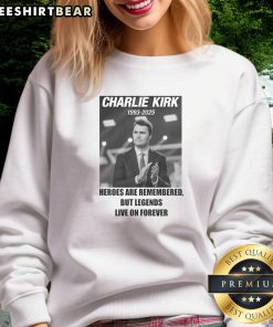 Awesome Charlie Kirk Rest In Peace RIP Tribute Memorial MAGA Sweatshirt featuring bold graphics and patriotic colors.