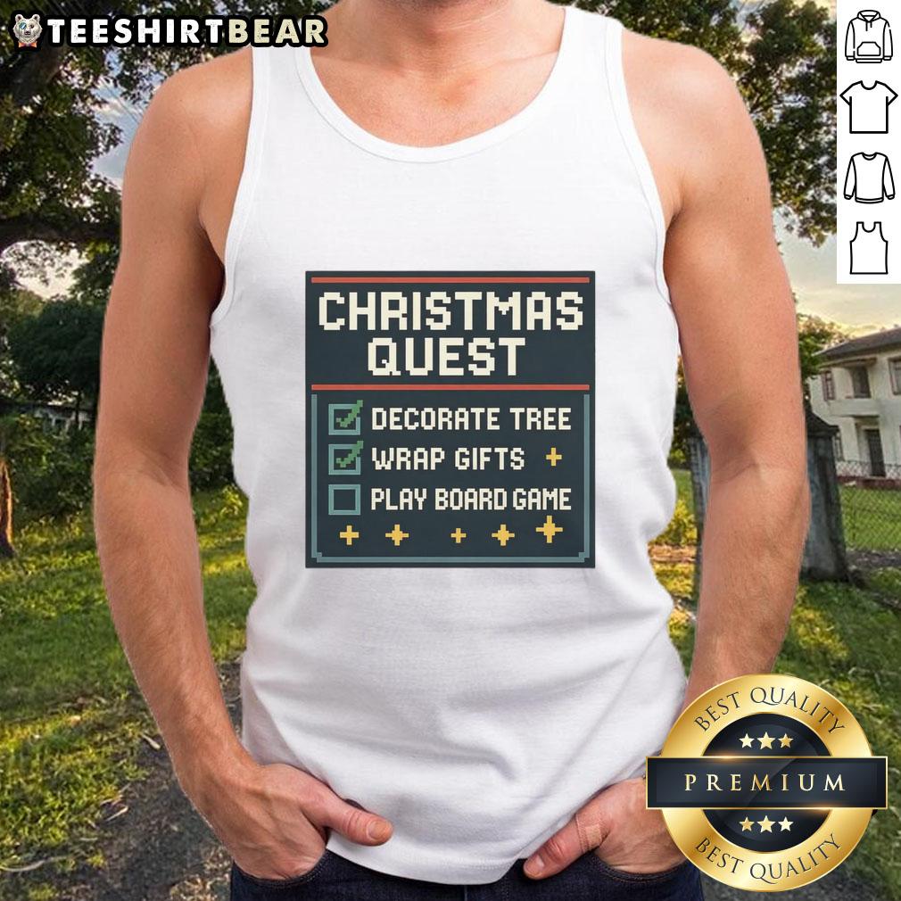 Awesome Christmas Quest Decorate Tree Warp Gifts Play Board Game Tank Top Awesome Christmas Quest: Decorate the tree, wrap gifts, and enjoy a board game in a festive tank top.