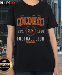 Alt Text: Awesome Cincinnati Bengals Football Club ladies tee featuring team logo and stylish design for female fans.