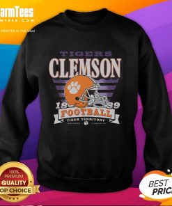 Awesome Clemson Tigers Stripe Splash Sweatshirt featuring vibrant stripes and team logo, perfect for game day.