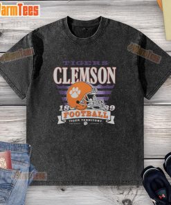 Awesome Clemson Tigers Stripe Splash Washed T-Shirt featuring vibrant colors and a stylish, comfortable design.